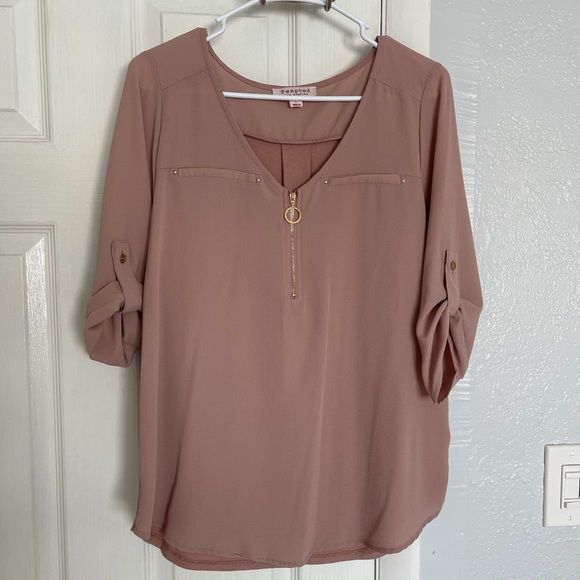 Tempted Long sleeve blouse - Size Large in pink
